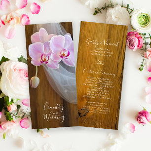 Rustic Orchid Elegance Country Wedding Program Programme