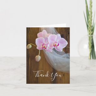 Rustic Orchid Elegance Country Wedding Thank You Card