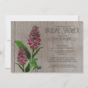 Rustic Orchids Bridal Shower Invitations