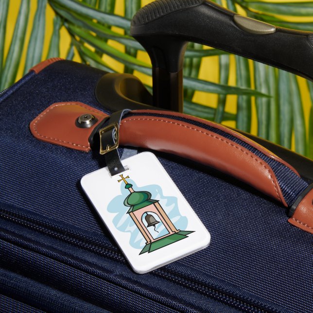 Rustic Orthodox Church Belfry Luggage Tag (Front Insitu 1)