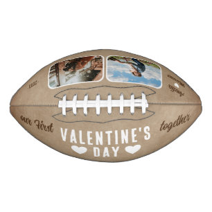 Rustic Our First Valentine's Day Together 2 Photo Football