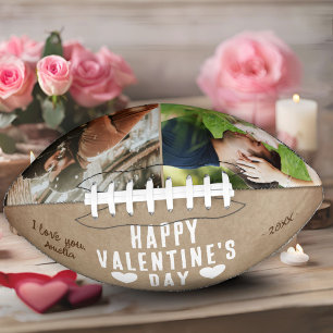 Rustic Our First Valentine's Day Together 2 Photo Football