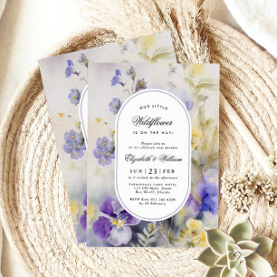 Rustic Our Little Wildflower Baby Shower Invitation