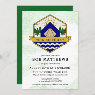 Rustic Outdoorsman 70th Birthday Party Invitation