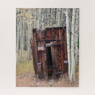 Rustic Outhouse in the Aspen St Elmo Colorado Jigsaw Puzzle