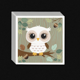 Rustic Owl Woodland Forest Baby Shower Napkin