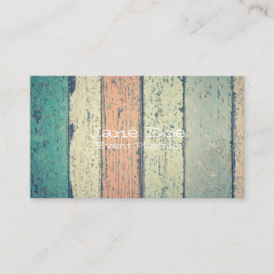 Rustic Painted Wood Business Cards