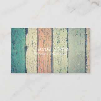 Rustic Painted Wood Business Cards