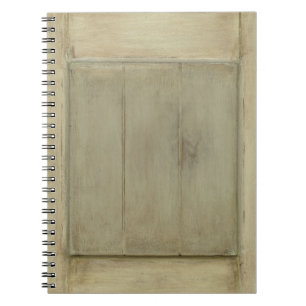 Rustic Painted Wood Spiral Notebook