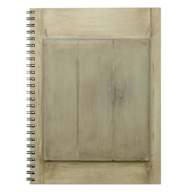 Rustic Painted Wood Spiral Notebook (Front)