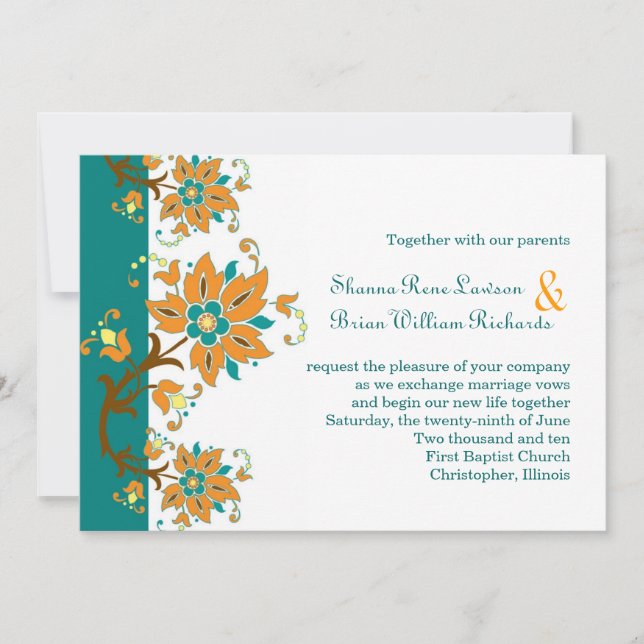 Rustic Paisley invitation (Front)