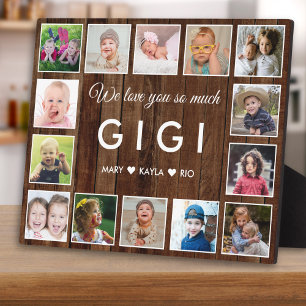 Rustic Pallet Wood Love You Gigi 14 Photo Collage Plaque