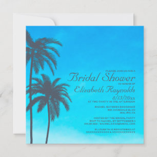 Rustic Palm Tree Bridal Shower Invitations