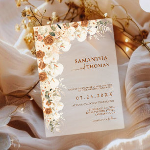 Rustic Pampas & Eucalyptus Wedding Acrylic Invitations