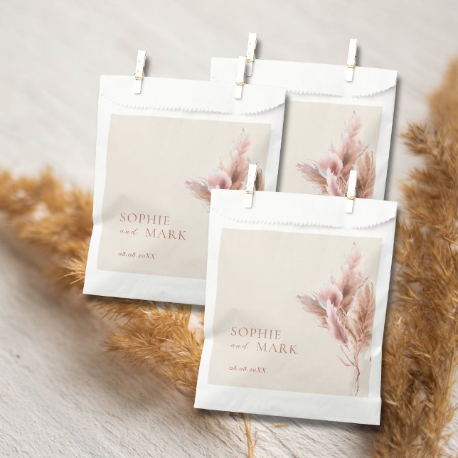 Rustic Pampas Grass Wedding Thank You Favour Bags (Creator Uploaded)