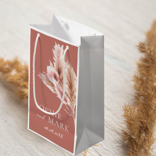 Rustic Pampas Grass Wedding Thank You Small Gift Bag