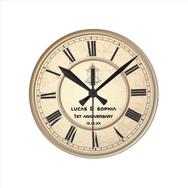 1st Anniversary Wall Clocks Zazzle.co.nz