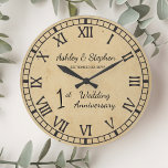 Rustic Paper Look 1st Wedding Anniversary<br><div class="desc">The classic gift for the first anniversary is paper. With that in mind we have created this rustic faux stained modern first anniversary design with Roman numerals, your names and wedding date. Composite design by Holiday Hearts Designs (rights reserved). If you have any questions or need assistance with the design...</div>