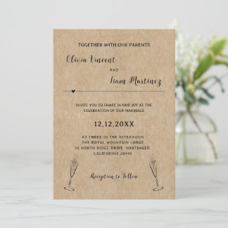 Rustic Paper Wedding Invitation