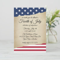Rustic Parchment and American Flag Fourth of July 