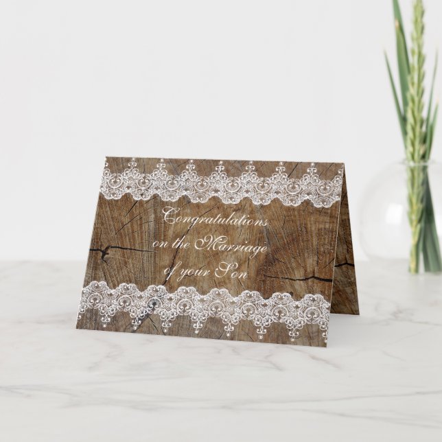 Rustic Parents Congratulations Greetings Card (Front)