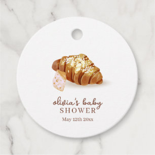 Rustic Paris Bakery Pastry Croissant Baby Shower  Favour Tags