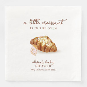 Rustic Paris Bakery Pastry Croissant Baby Shower Napkin