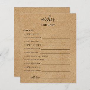 Rustic Party game wishes for baby