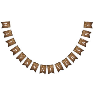 Rustic Party Lights Faux Wood Celebration Bunting