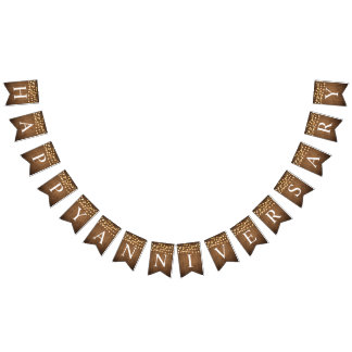 Rustic Party Lights Faux Wood Celebration Bunting