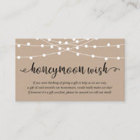 Rustic Party String Lights, Wedding Honeymoon Wish