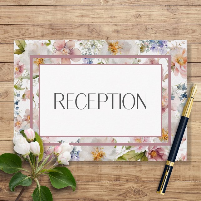 Rustic Pastel April Watercolor Floral Wedding Enclosure Card (Creator Uploaded)