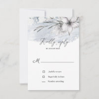 rustic pastel botanics rsvp wedding card