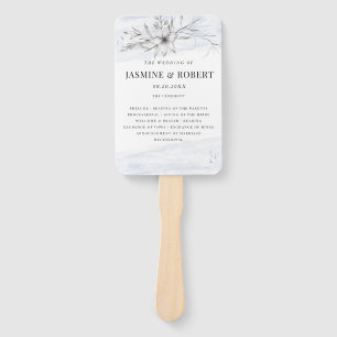 rustic pastel botanics wedding hand fan
