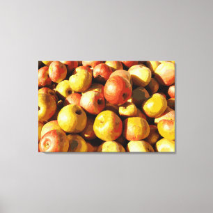 Rustic Pastel Colourful Fall Apple Orchard Harvest Canvas Print