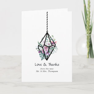 Rustic Pastel Floral Terrarium Garden Wedding Thank You Card
