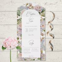 Rustic Pastel Hydrangeas White Arch Dinner