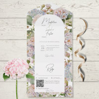 Rustic Pastel Hydrangeas White Arch QR Code