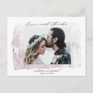 rustic pastel Photo Thank You Postcard