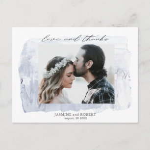 rustic pastel Photo Thank You Postcard
