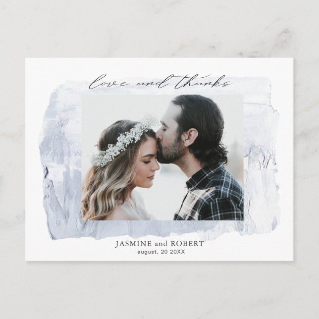 rustic pastel Photo Thank You Postcard (Front)