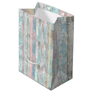 Rustic Pastel Wood Panel Gift Bag
