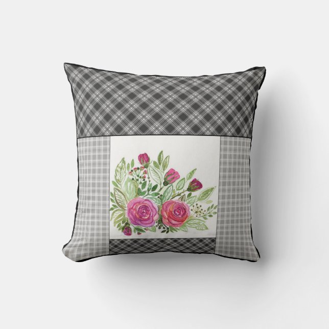 Rustic patchwork cushion (Front)