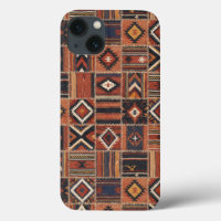 Rustic Patchwork Kilim Geometric Tapestry