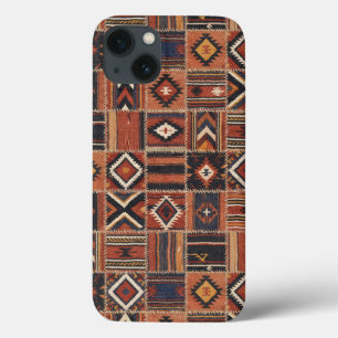 Rustic Patchwork Kilim Geometric Tapestry iPhone 13 Case