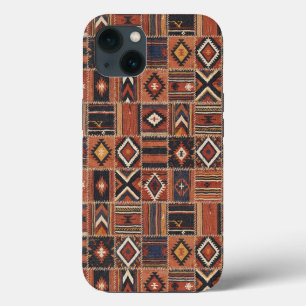 Rustic Patchwork Kilim Geometric Tapestry iPhone 13 Case