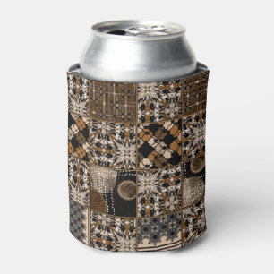 Rustic patchwork pattern can cooler