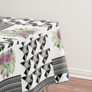 Rustic, patchwork, roses tablecloth