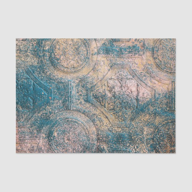 Rustic Patina Tissue Paper with Boho tones (Front)