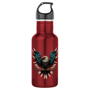 Rustic patriotic American/USA bald eagle 532 Ml Water Bottle